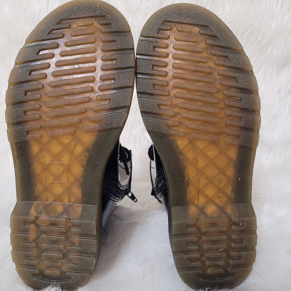 Doc Martens Glossy Black Lace Up Boots - Picture 6 of 11